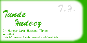 tunde hudecz business card